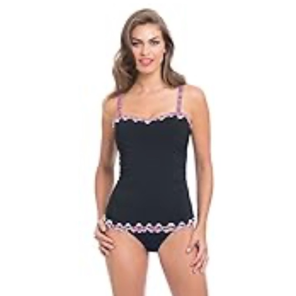 NWT Profile by Gottex Underwire Tankini Top – Black/Rio – Size 36D - Picture 8 of 8